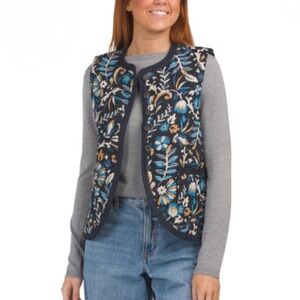 New! BAGATELLE COLLECTION Quilted Floral Print Vest size M